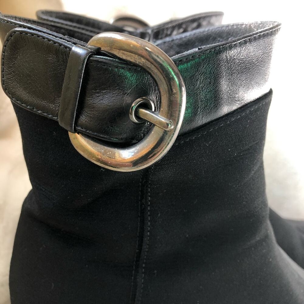 Stuart Weitzman black gortex ankle bootie chunky heel sz 6.5 - Picture 8 of 9